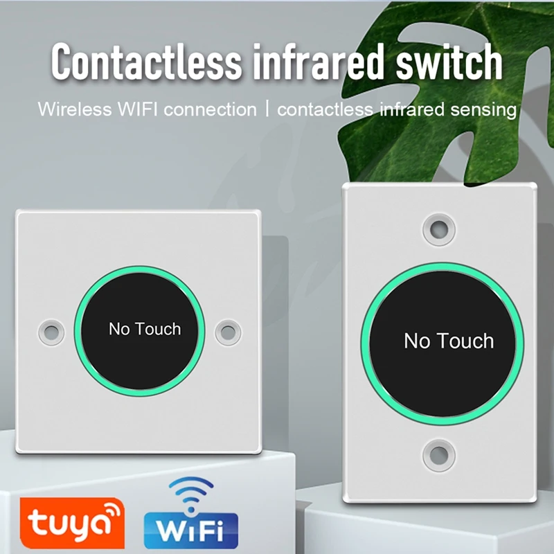 Tuya Wifi Smart Switch Door Exit Push Release Button No Touch Infrared Induction For Access Control Remote Control