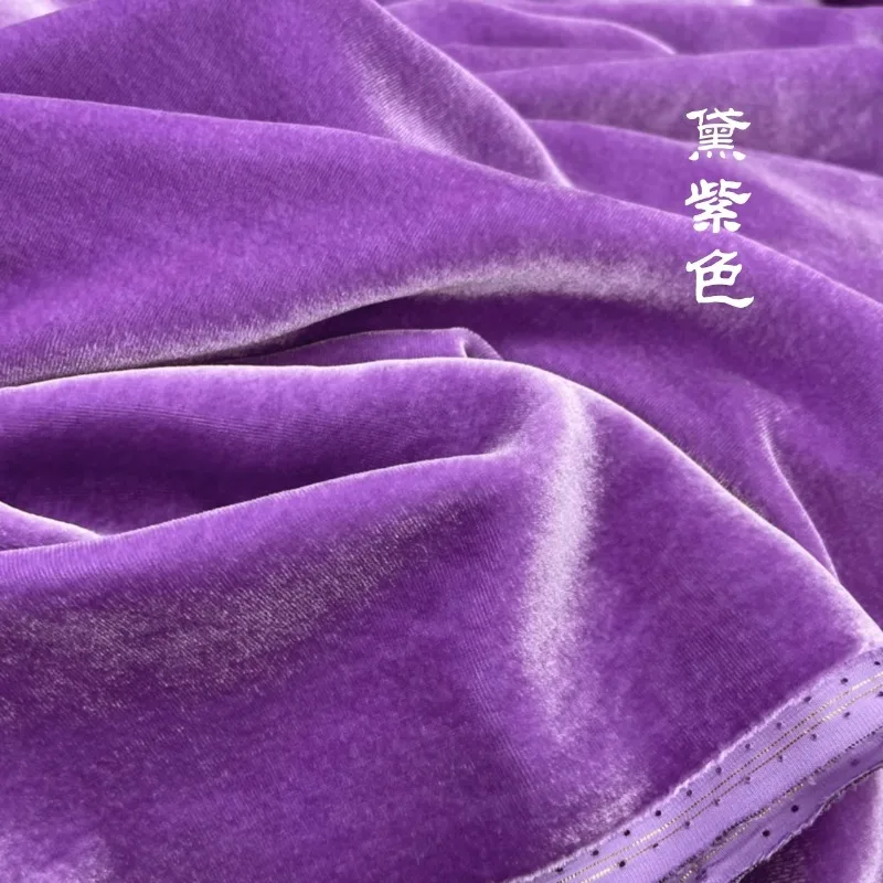 114-140 cm breed hoge kwaliteit zijde fluwelen stoffen dame jurk op maat gesneden zachte doek goederen saffier blauw rood zwart groen paars