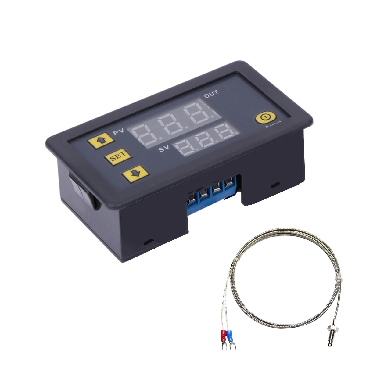 5V 12V 24V 220V -60 ~ 500 ℃ termometre termostat sıcaklık sensörü kontrolü K tipi termokupl kontrol iplik M6 vida probu