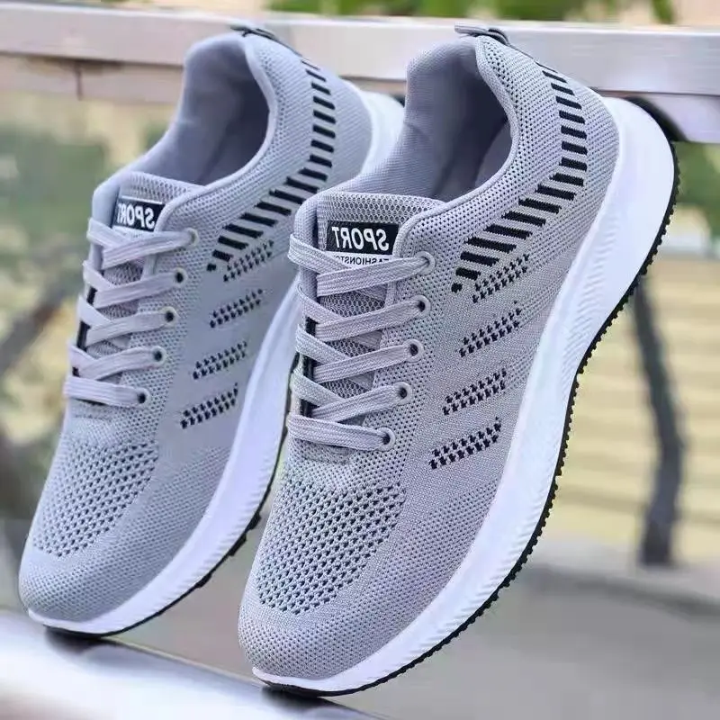 Locomotion Breathable Mesh Hollow Out Wear Resistance Shoes for Men 2023 New Fashion Casual Simple Frenulum Sneakers Autumntime