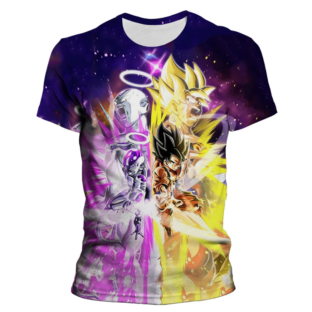 2026 Summer Dragon Ball Retro Fitness T-shirt Men's Oversized 3D Printed Short-sleeved Family Unisex Children's Sports Shirt