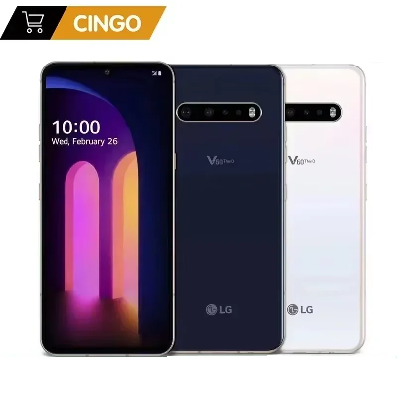Оригинальный разблокирующий LG V60 ThinQ двухэкранный V600AM/V600TM/V600VM 6,8-дюймовый телефон Snapdragon 865 NFC 4/5G 8 ГБ ОЗУ 128 ГБ ПЗУ Android