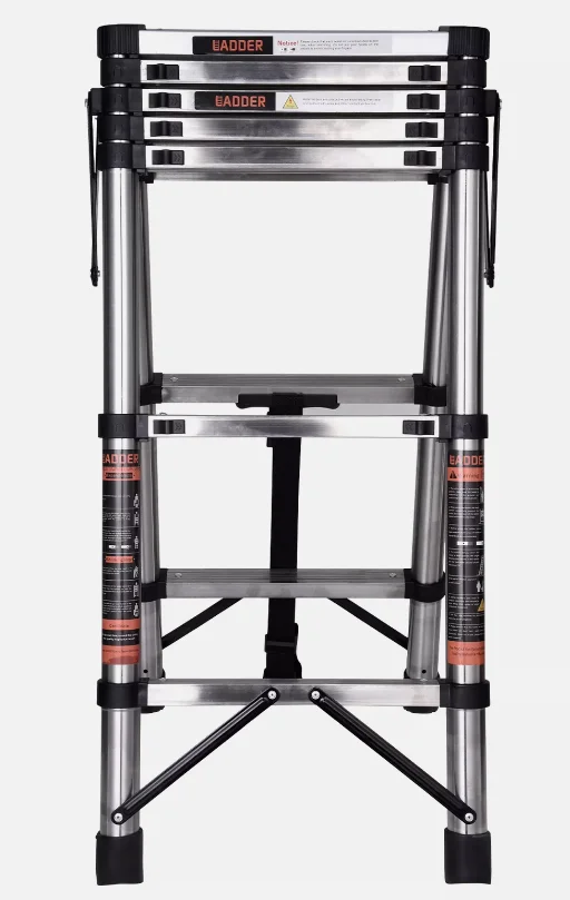 Modern 1.4m+1.4m Stainless Steel Telescopic Extension Ladder Portable Foldable Herringbone Design for Household Use