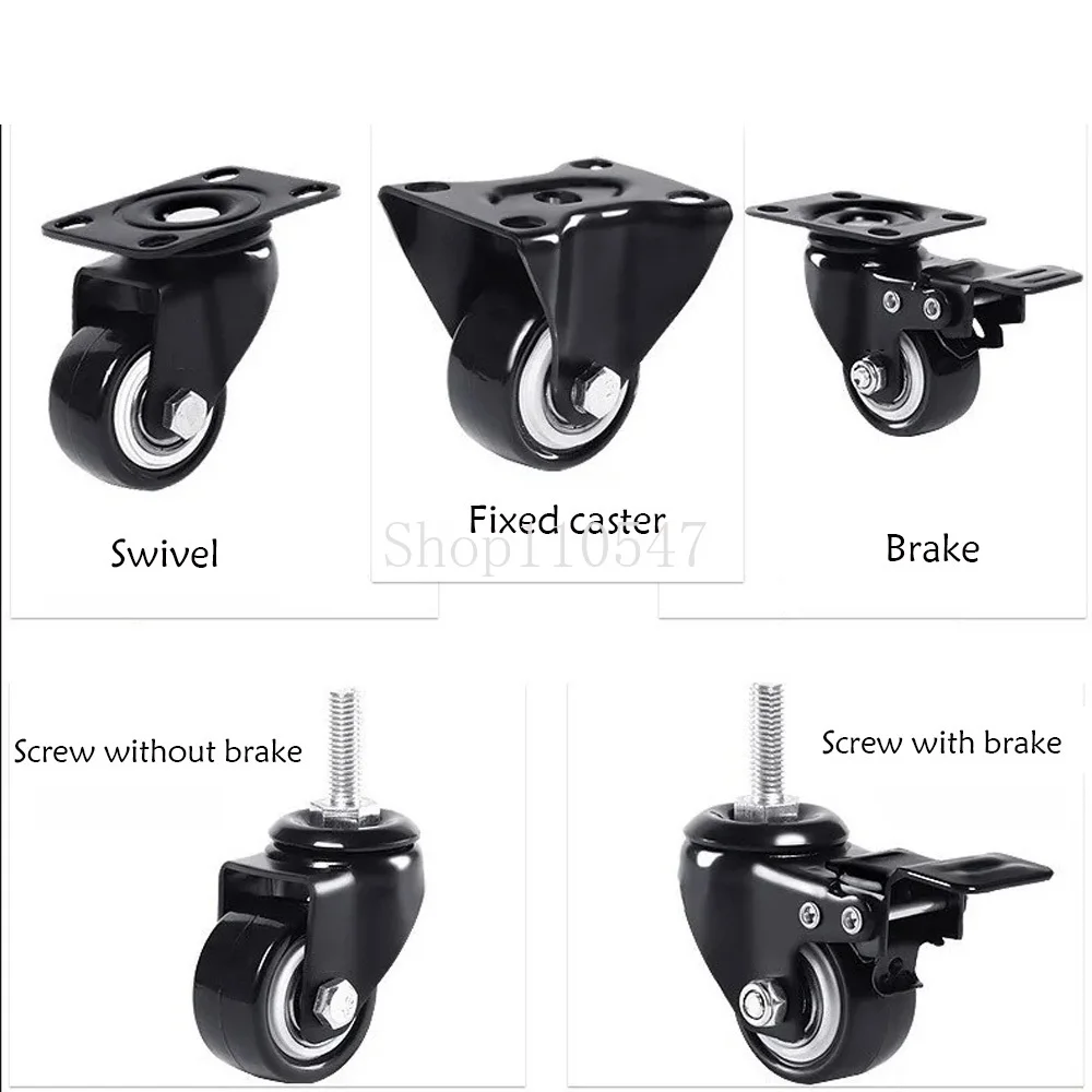 1.5-5 Inch Polyurethane Swivel Caster M6/M8-M12 Screw For Furniture Wheel Caster Wheels 360° Caster Wheel Industrial With Brake