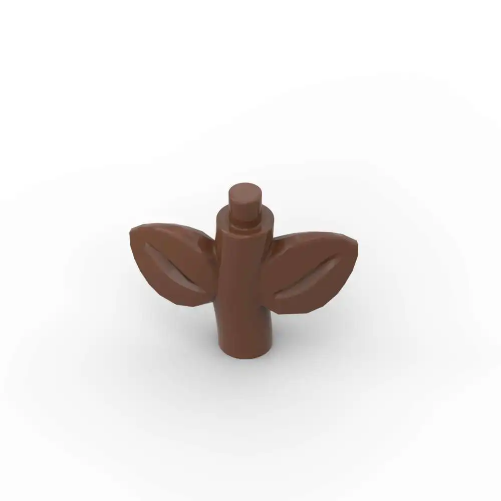 MOC 10PCS 1747 Plant Stem Stalk Bar Building Blocks 2 ใบการศึกษาอิฐอนุภาคของเล่นเด็กของขวัญวันเกิด
