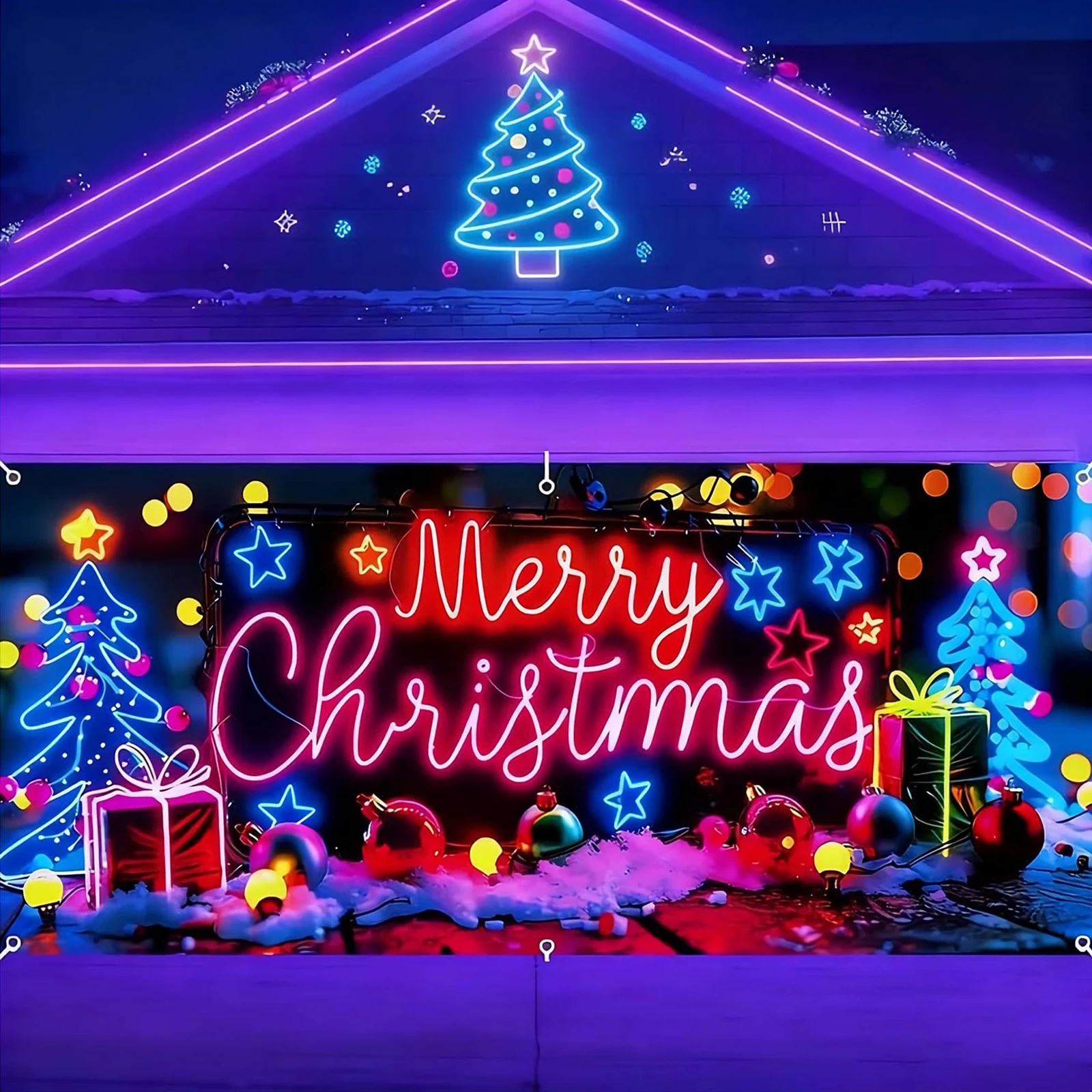 

180x400 см/210x480 см Рождественское украшение в виде баннера для гаражных ворот, чехлы для гаражных ворот, большой рождественский фон, декор для рождественской вечеринки