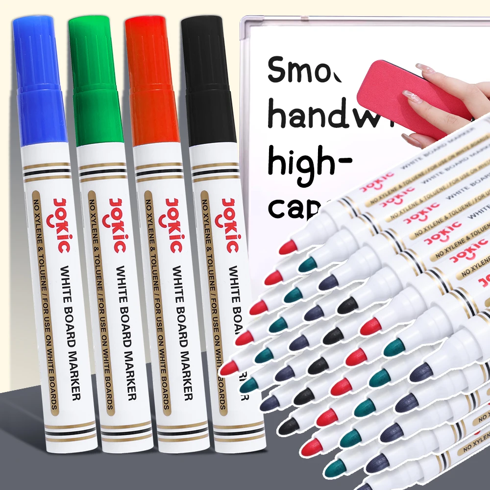 

4 Colors Erasable Whiteboard Marker Pen Set Office School Supplies Dry Erase Markers Blue/Black/Red/Green White Board Pens