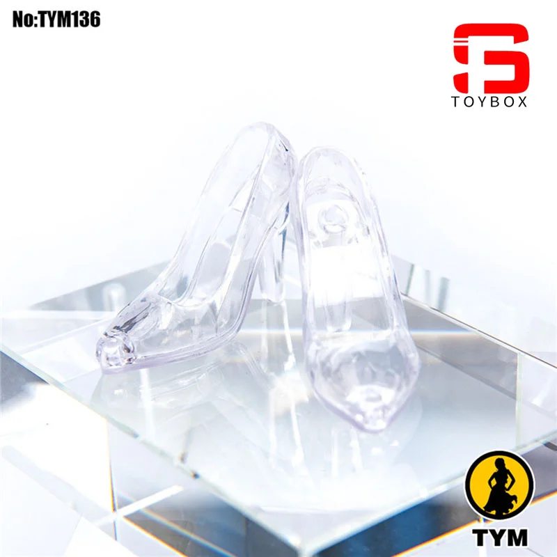 TYM136 1/6 1/12 Skala Kobieta Czarny/Czerwony/Kryształowy Miękkie Twarde Wysokie Obcasy Żołnierz Księżniczka Buty Model dla 12" 6" Figurka akcji Ciało