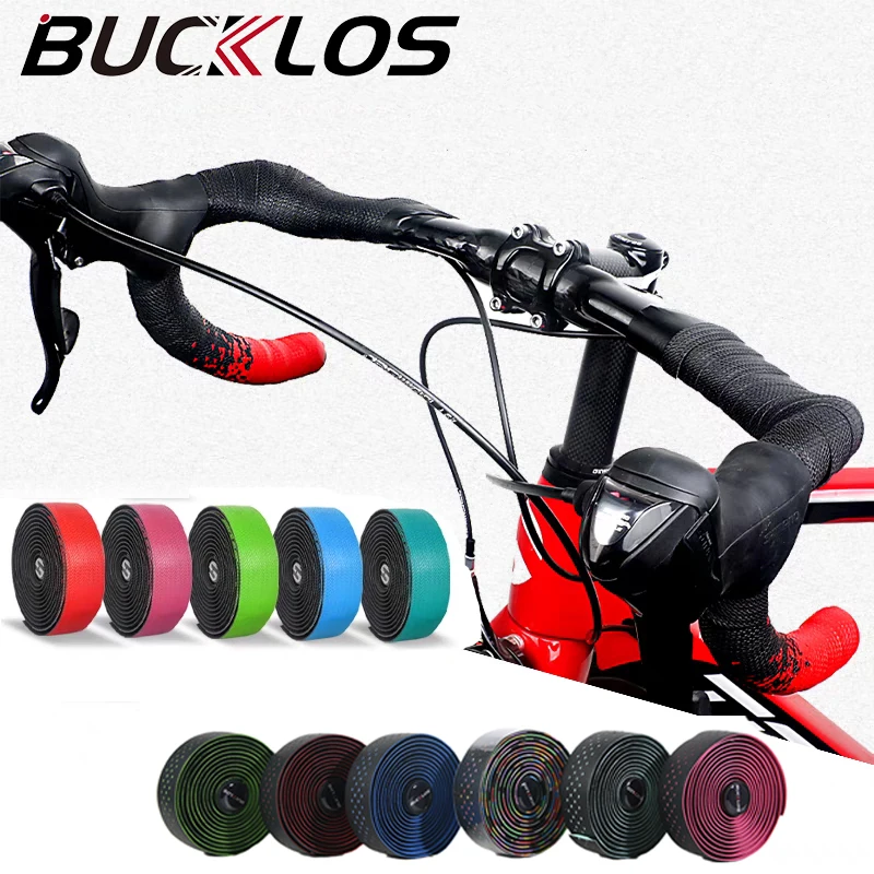 BUCKLOS Road Bike Bar Tape Bicycle Handlebar Tapes EVA/PU Soft Anti-Vibration Speed Cycling Wrap Tape Durable Drop Bar Strap