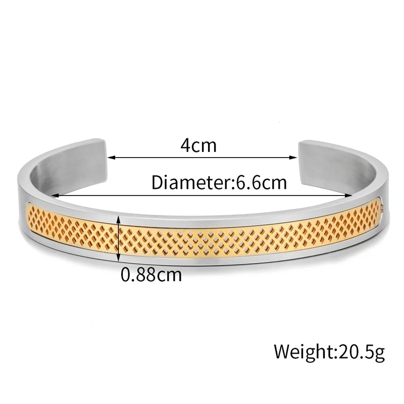 Titanium Steel Hollow Round Ornament Charm Fashion Bangles For Men Women OL Jewelry Simple Classic Open Cuff Bracelets pulsera