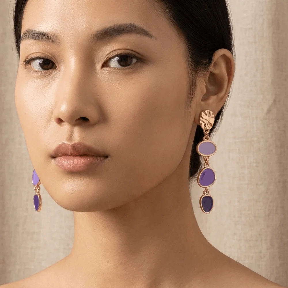 Personality Zinc Alloy Colored Ear Studs Contrasting Colorful Earrings Studs Boho Style Exquisite Women Drop Earrings Girl