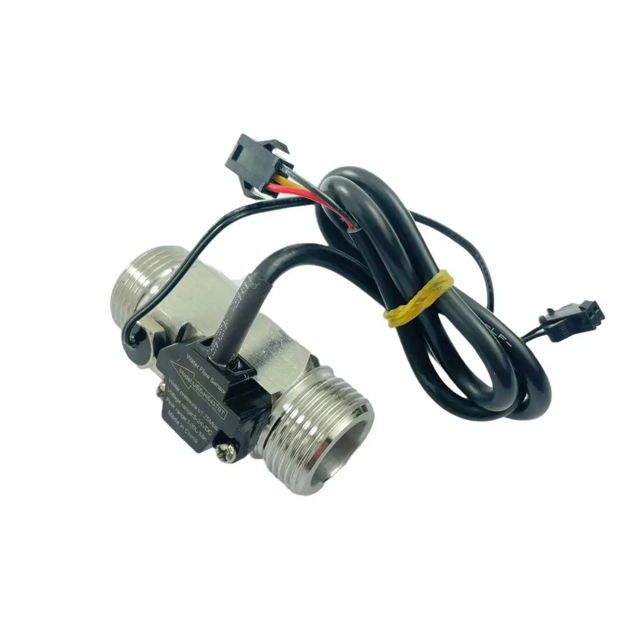 USS-HS43TBT  G3/4“ SUS304 Flow Sensor Stainless Steel 5-24V DC 1-30LPM Flowmeter Turbine NTC50K Temperature Sensor