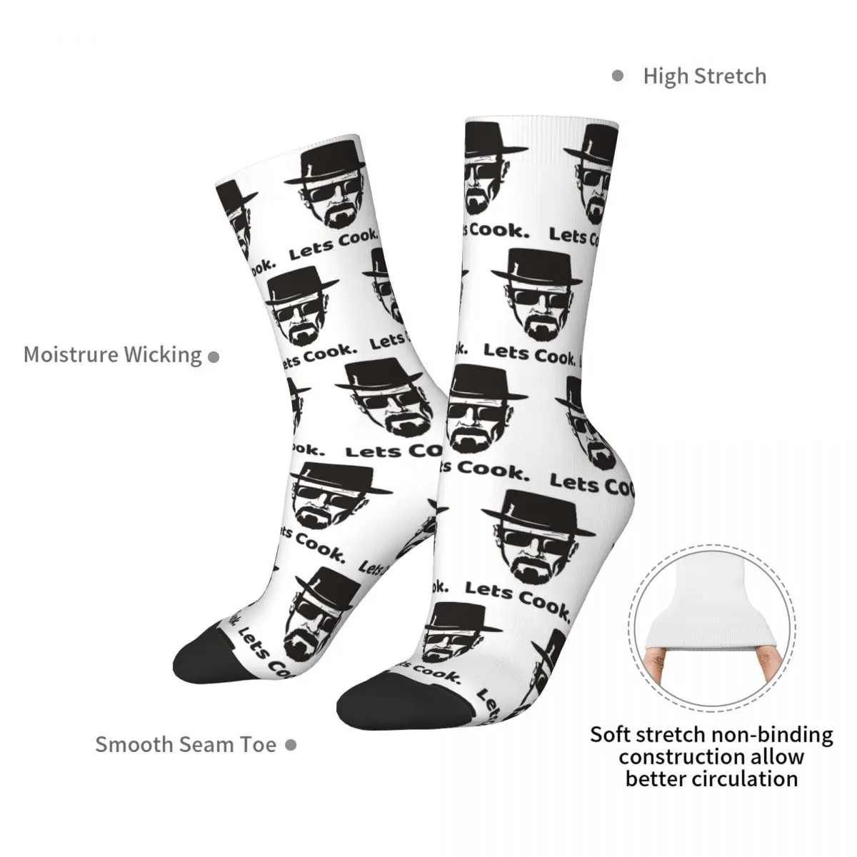 كسر سيئة هايزنبرغ الجوارب Harajuku جوارب امتصاص العرق كل موسم الجوارب الطويلة اكسسوارات للجنسين هدية عيد ميلاد