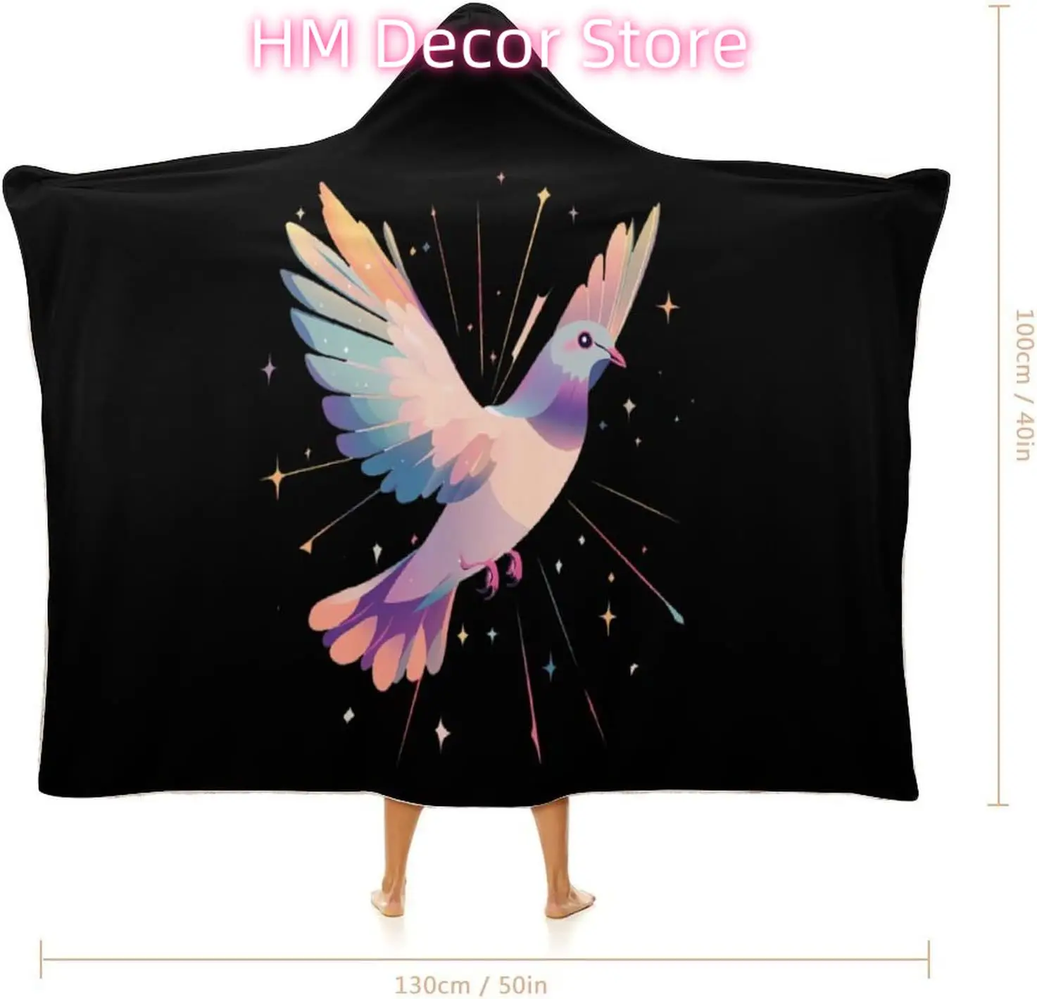 Pigeon Doves of Hope Hooded Blanket Wearable Cloak Hoodies Throw Cape Wrap Blanket All Season