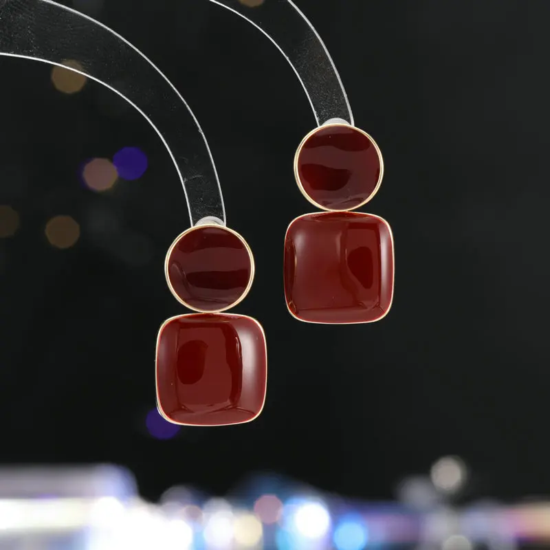 Модные и элитные серьги, геометрический квадрат, Maillard с маслом, ниша Ankola, хитовый наушник.