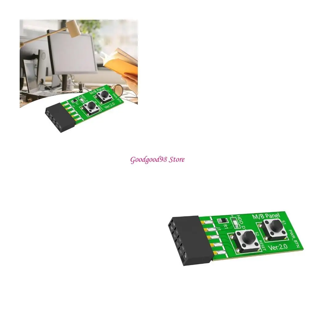 

10Pin Motherboards Switching Board With Button For DIY Computer Assembly