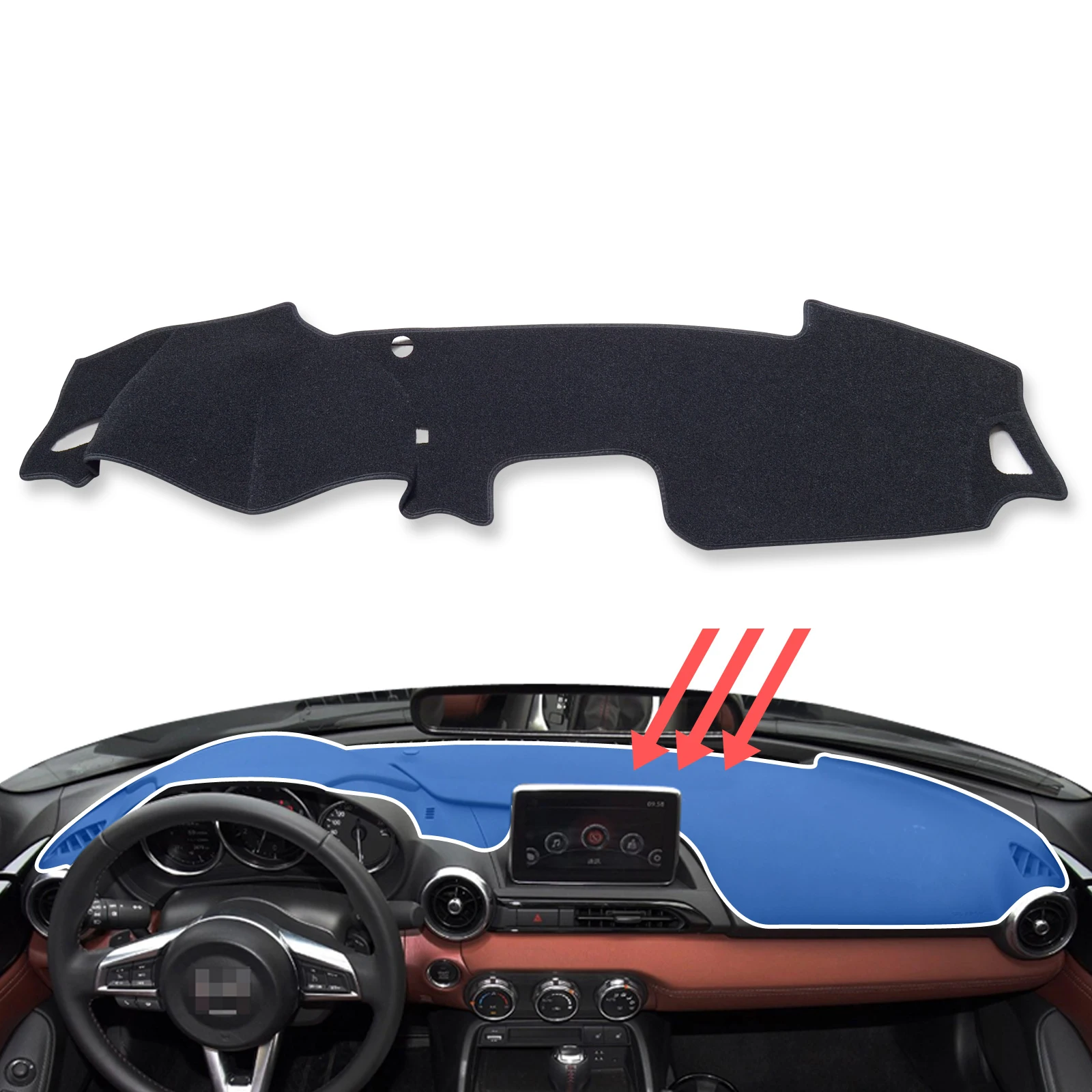 

for Mazda MX-5 Roadster Miata 2015-2022 ND RF MX5 Car Dashboard Mat Dash Mat Dashmat Sunshade Protective Carpet