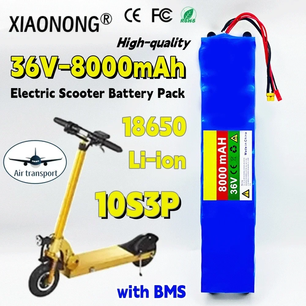 

36v 8.0Ah Li-ion18650 10S3P 8000mAh Electric Scooter Rechargeable Battery XT30+JST plug For Xiaomi M365/1S Special Battery Pack