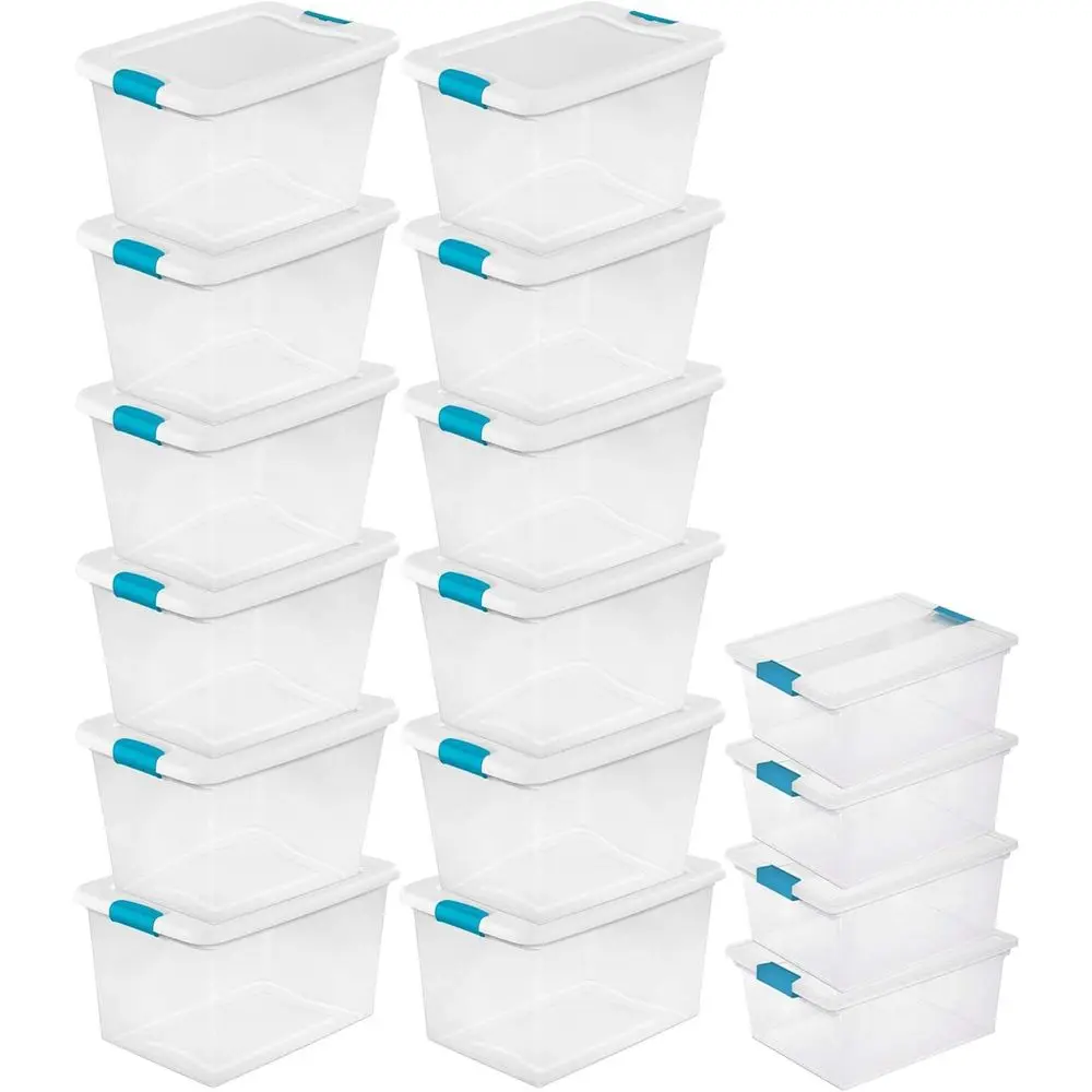 

12-Piece Storage Set: 64-Quart Totes & Deep Clip Bins