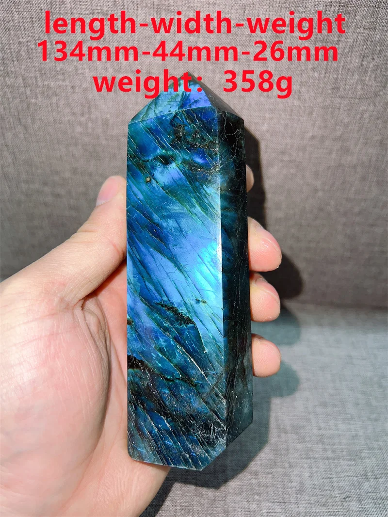 

Natural Labradorite Tower Free Form Tumble Slab Crystal Mineral Madagascar Healing Palm Workmanship Ornament Carving Chip