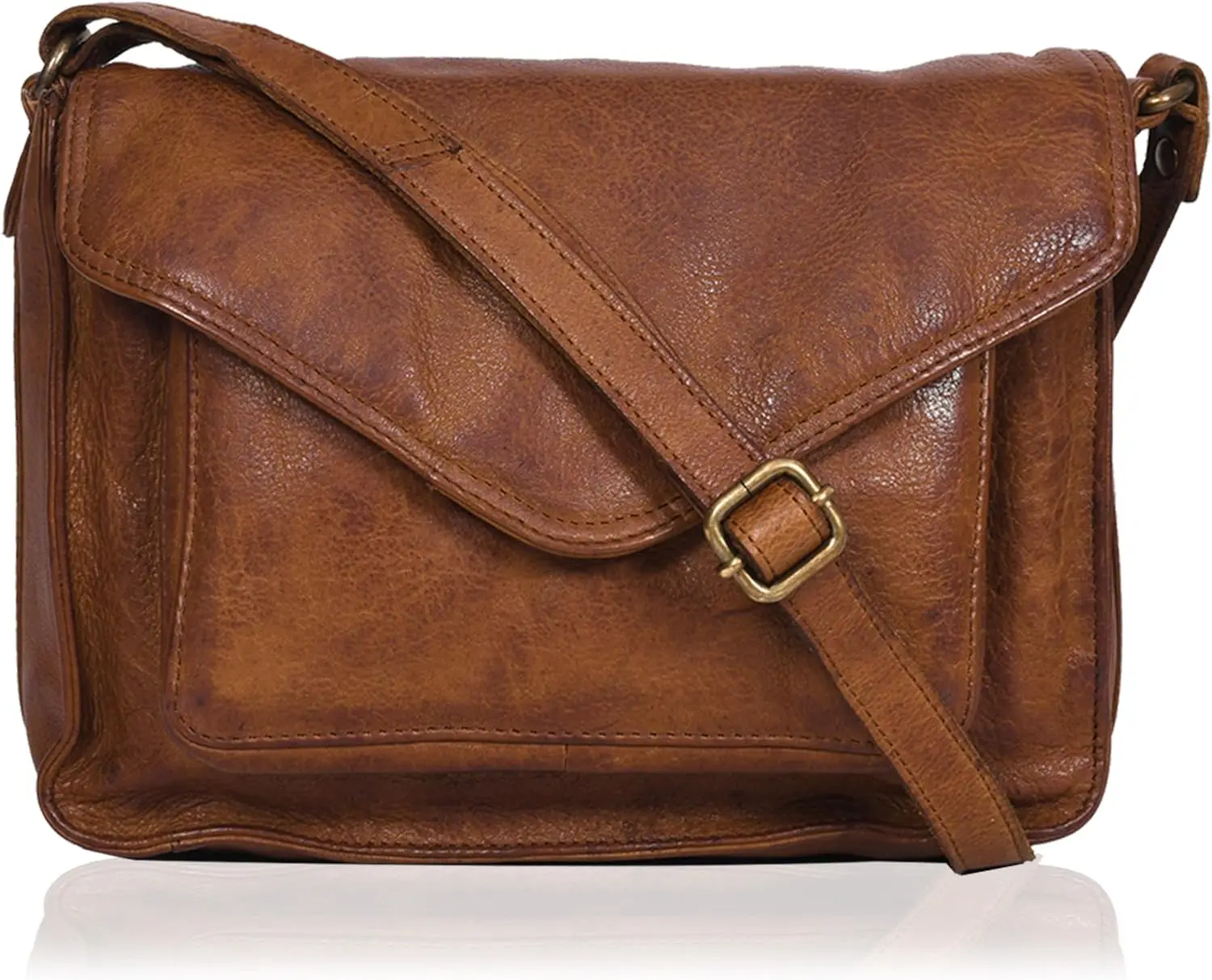 

Women's Leather Crossbody Bag with Adjustable Strap and Snap Closure, Tote Style