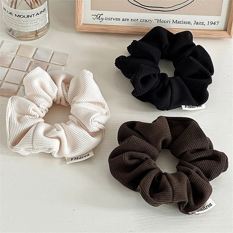 Autumn Winter Corduroy Large Scrunchies Elastic Hair Bands Women Girls Stripe Fabric Ponytail Holder Hair Ties Ropes Accessories