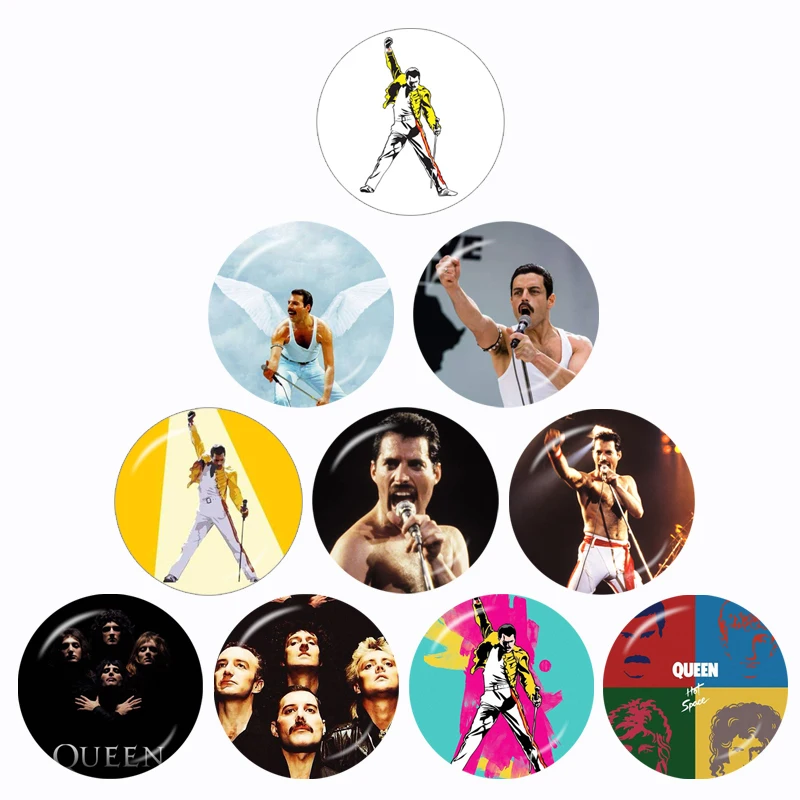 Freddie Mercury Wembley Queen 12mm/16mm/18mm/20mm/25mm/30mm Round Photo Glass Cabochon Demo Flat Back Making Finding