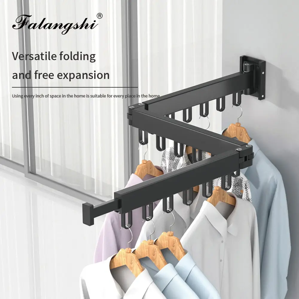 Folding Clothes Hanger Retractable Cloth Drying Rack Indoor&Outdoor Space Aluminum Household Clothes Organization WB3027