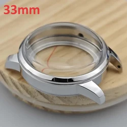 33mm Watch Case for NH35 Movement Modified Shell 316L Stainless Steel Silver/Rose Gold Case Arch Glass Mechanical Watch 5ATM