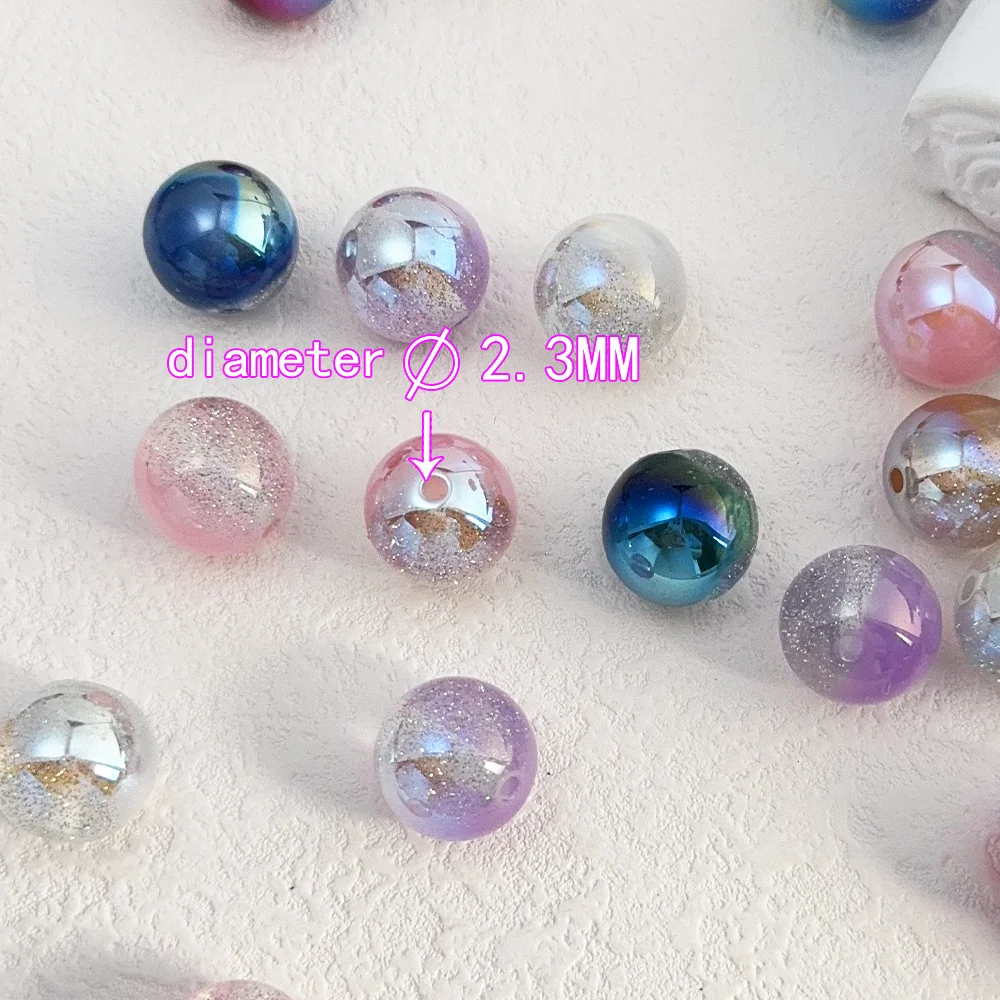 Сердечный дизайн 100 шт. 16*16 мм DIY бусины/блестящий порошок с эффектом Авроры/ручная работа/ювелирные аксессуары/круглая форма/смола # 18288