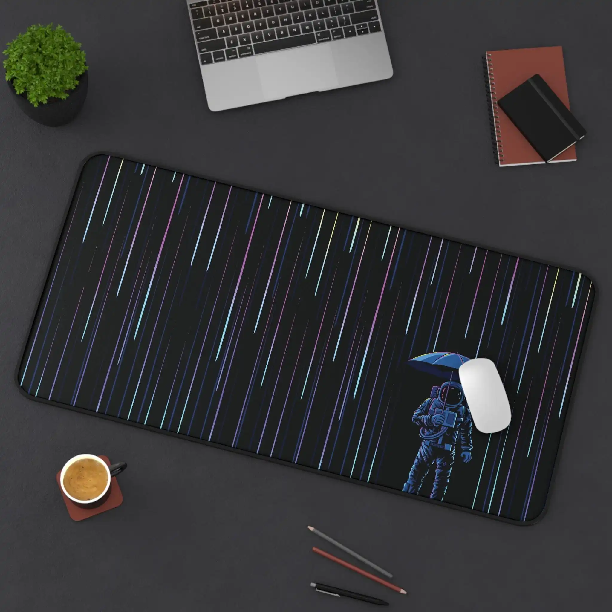 Meteor Shower Game Mouse Pad,XXL Space Astronaut Game Mouse Pad, Black Art Work Mouse Pad, The Perfect Gift for Friends.