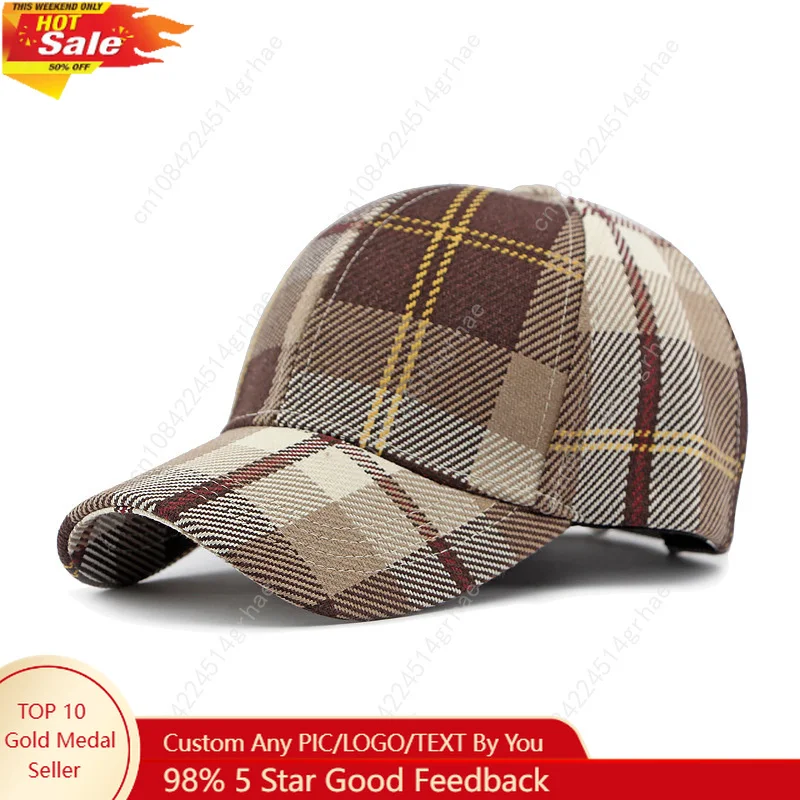 

Классическая бейсболка в клетку «гусиная лапка» для мужчин и женщин – дышащая солнцезащитная кепка для весны/осени – винтажная клетчатая кепка для пар