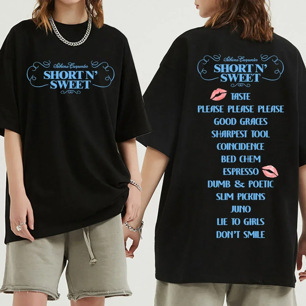 Sabrina Carpenter Short N' Sweet T Shirt Fashion Men/Women Hip Hop Retro Taste Tour 2025 Tshirt Unisex Vintage  Tee Shirts