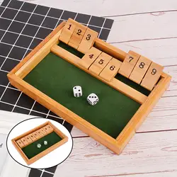 Shut the Box Wooden Close The Box Game Family Traditional Classic Toy for Home Gathering Party Board Game Props