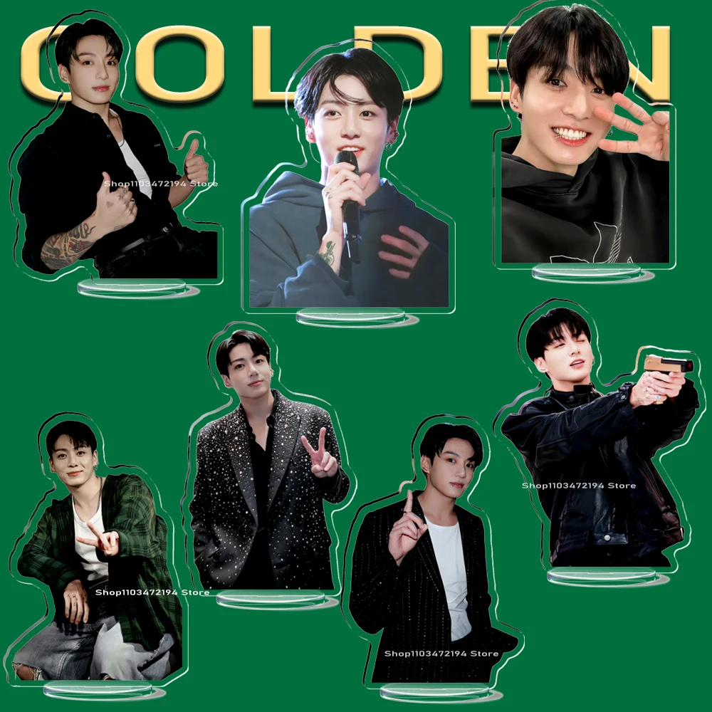 Figuras de acrílico Kpop Standee GOLDEN THE MOMENTS, Stander Vkook Funs, accesorios de regalo, 10CM