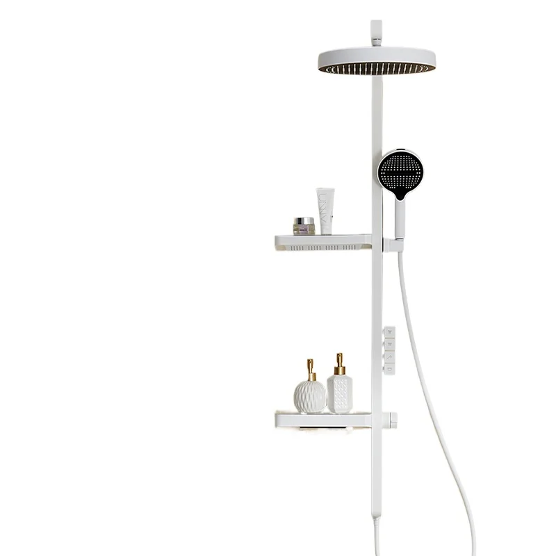 

Modern simple wind shower set, double-layer storage function, gun gray constant temperature shower, ladder