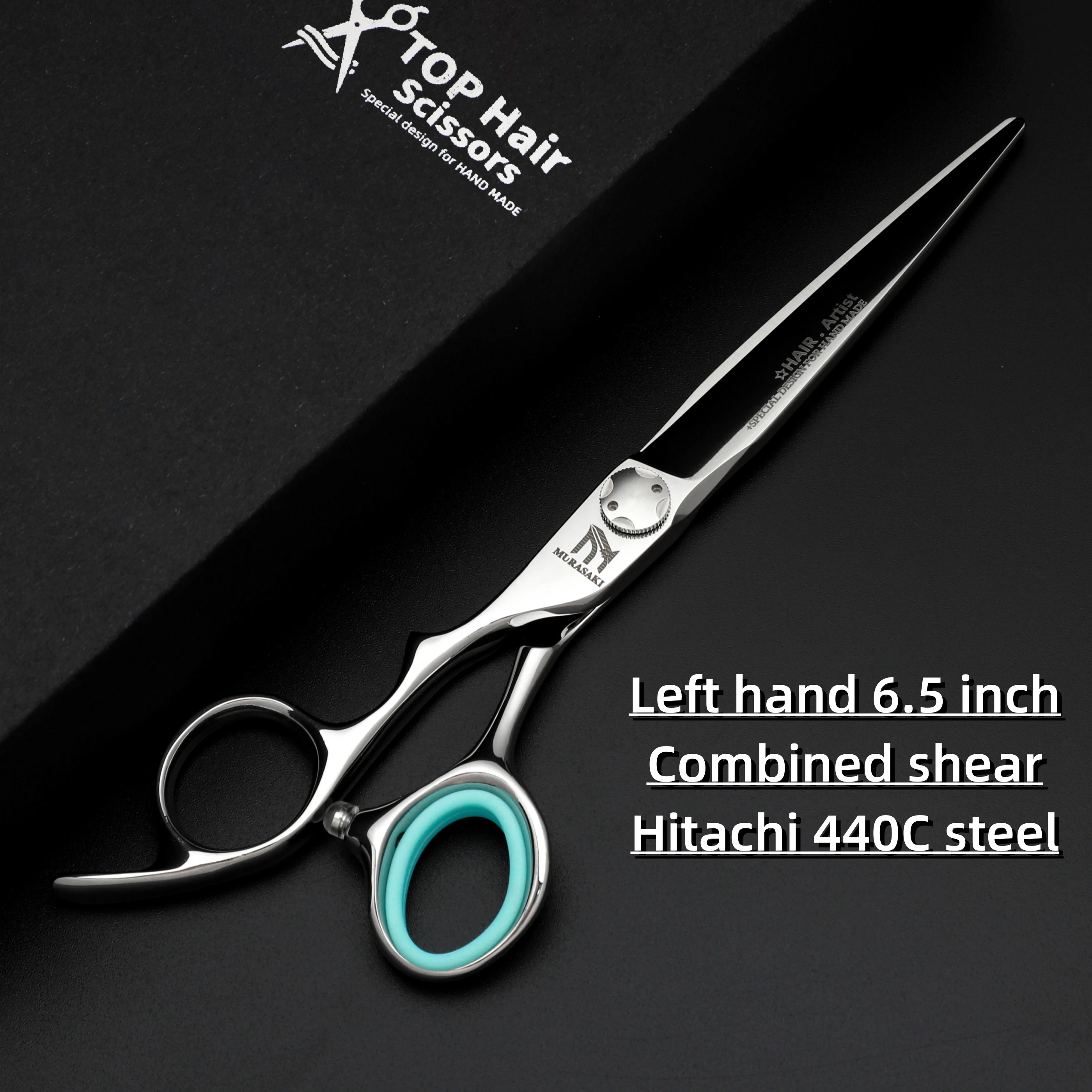Professionelle Linkshänder-Schere, 6-6,5-6,8 Zoll Haarschneideschere, Japanischer 440C Stahl, Hochwertiges Friseurzubehör – Detail 5
