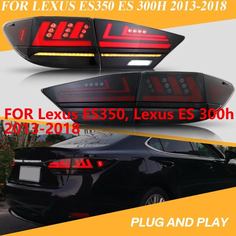 

For Lexus ES350 ES 300h 2013-2018 LED Tail Lights Smoke Pair Dynamic Rear Lamps