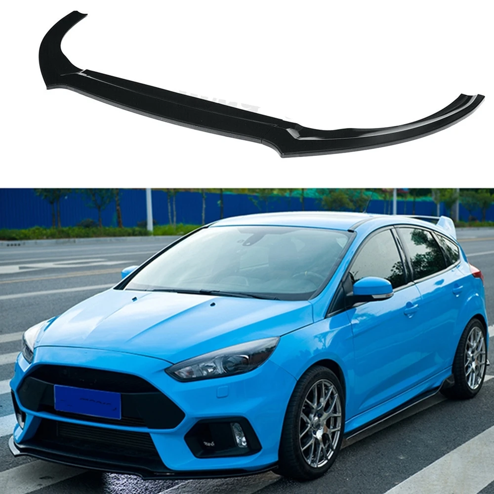 Car Front Bumper Spoiler Lip Lower Guard Splitter Board Spoiler Plate Blade For Ford Focus RS ST 2016 2017 2018