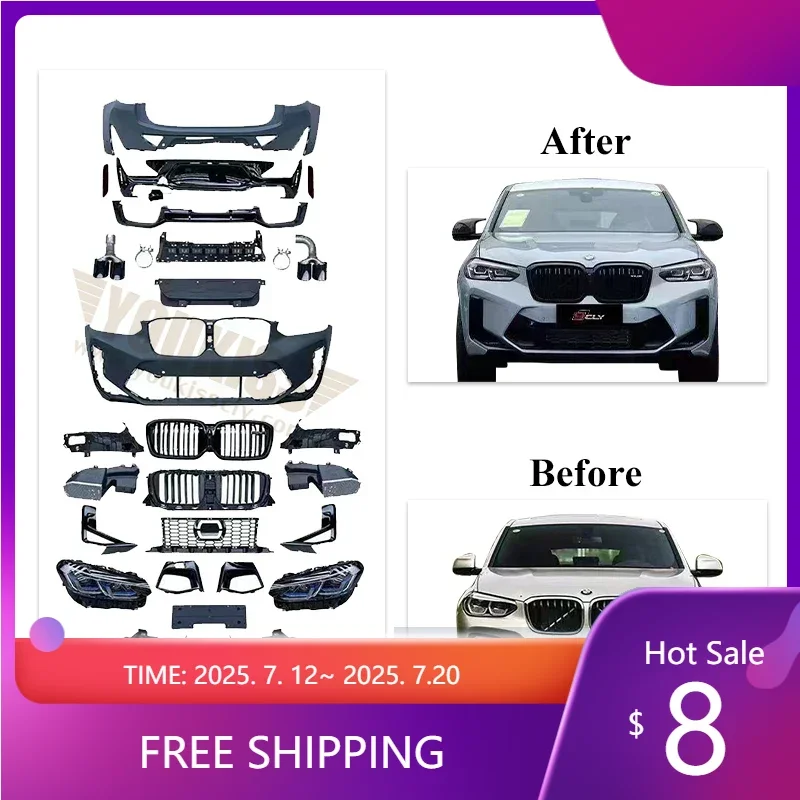 

X4M LCI Upgrade Body Kit for BMWs X4 18-21 G02 Facelift to 2024 X4M Body Parts