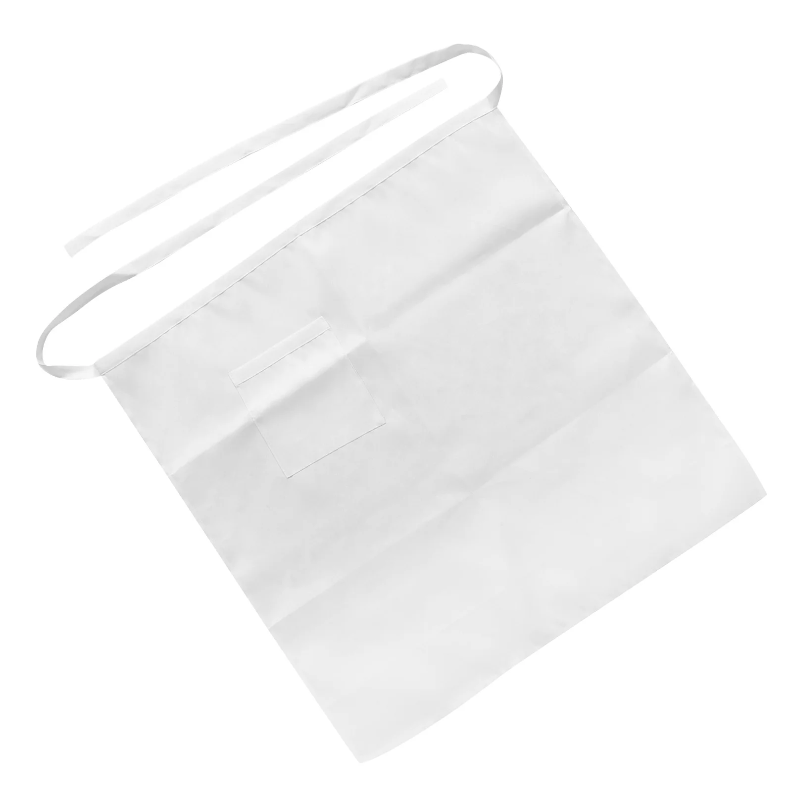 Fartuch bistro unisex do połowy uda, biały, fartuch jednorzędowy, fartuch dla kelnerów restauracji, fartuch kucharski dla kobiet i mężczyzn