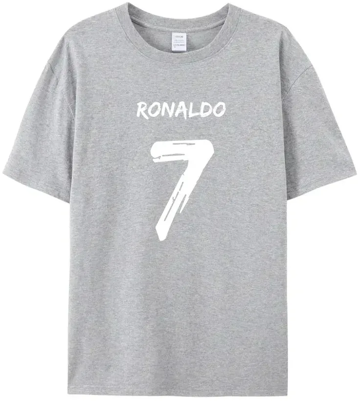 Sport Ronaldo Men\'s T-Shirt Cristiano Print Harajuku Women\'s Cotton TShirt Fashion Number 7 Unisex Streetwear Solid Color Tshirt