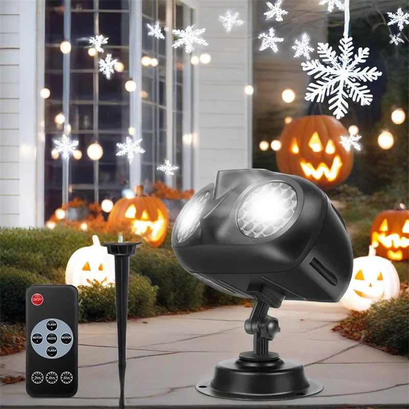 

Christmas Decoration Projector Snowflake Laser Projector Outdoor IP65 Waterproof Snowfall Landscape Light for Festive Home Party