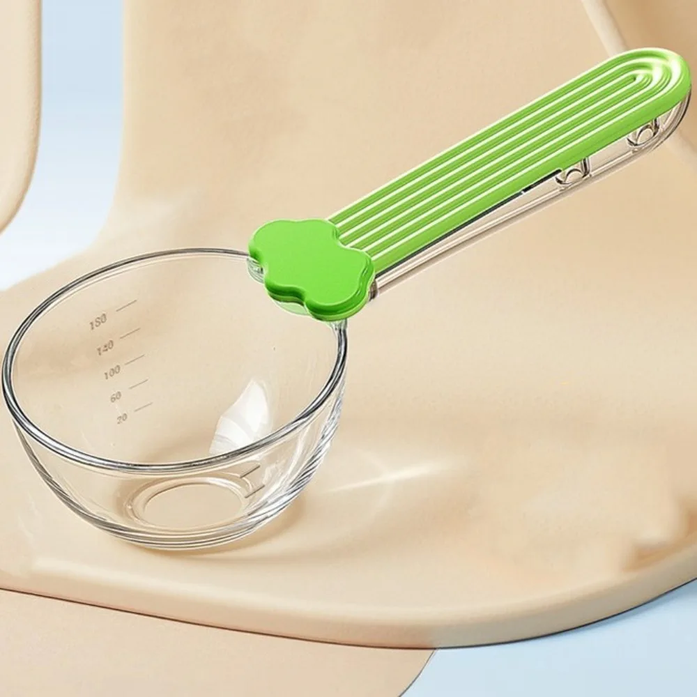Cuillère multifonctionnelle pour aliments pour animaux de compagnie, grande capacité, cuillère doseuse transparente pour aliments pour chats avec clip, clip pour sac alimentaire en ABS, alimentation des chiots