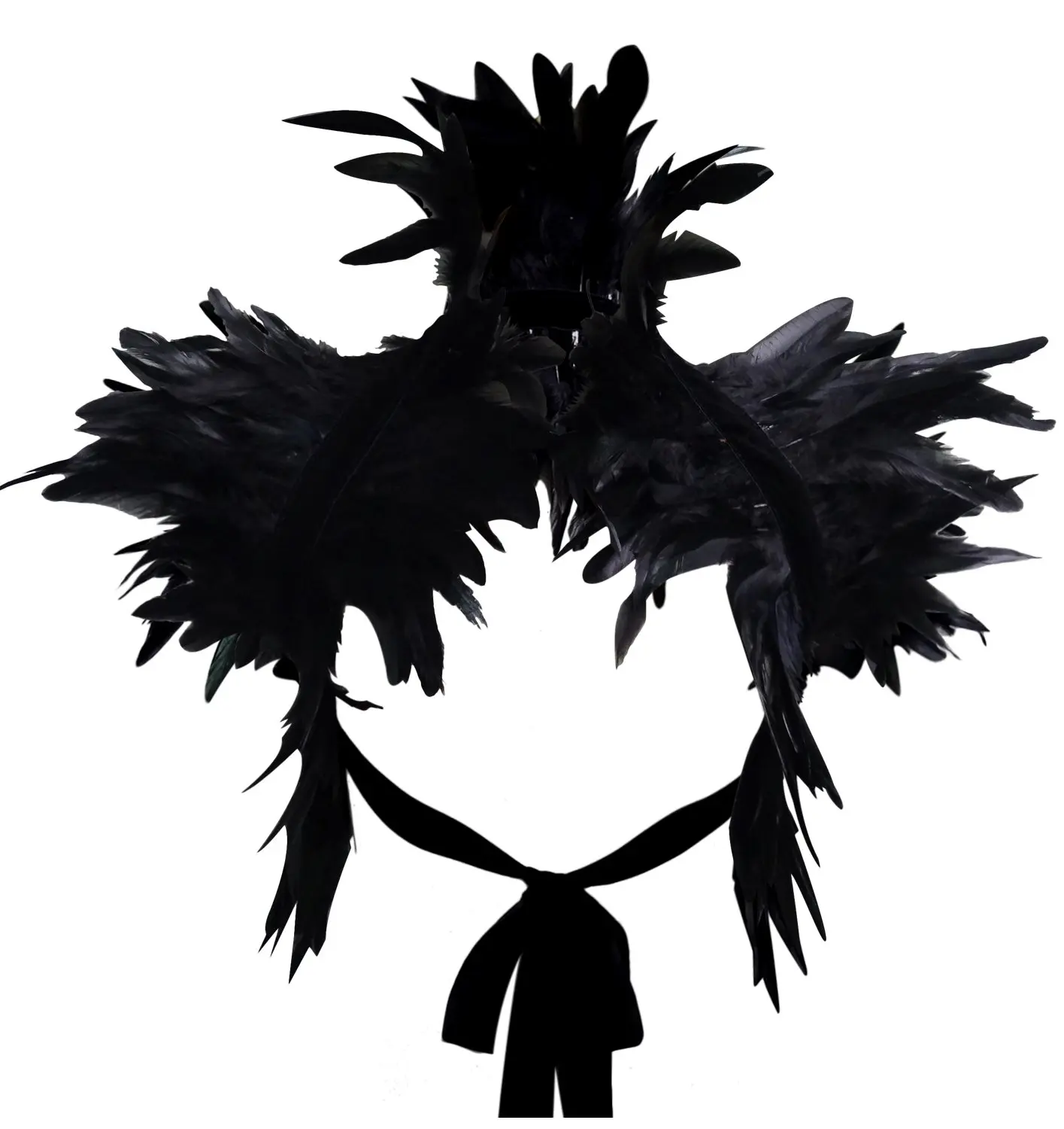 L'VOW Gothic Real Natural Feather Shrug Shawl Shoulder Wrap Cape Victorian Collar