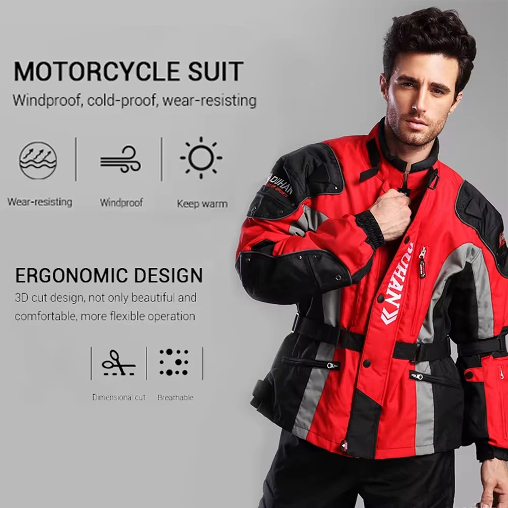 Motorcycle Jacket Windproof Off-Road Jacket Motorcycle Pants Waterproof Chaqueta Jacket Reflective Motorcycle Jacket Clothing