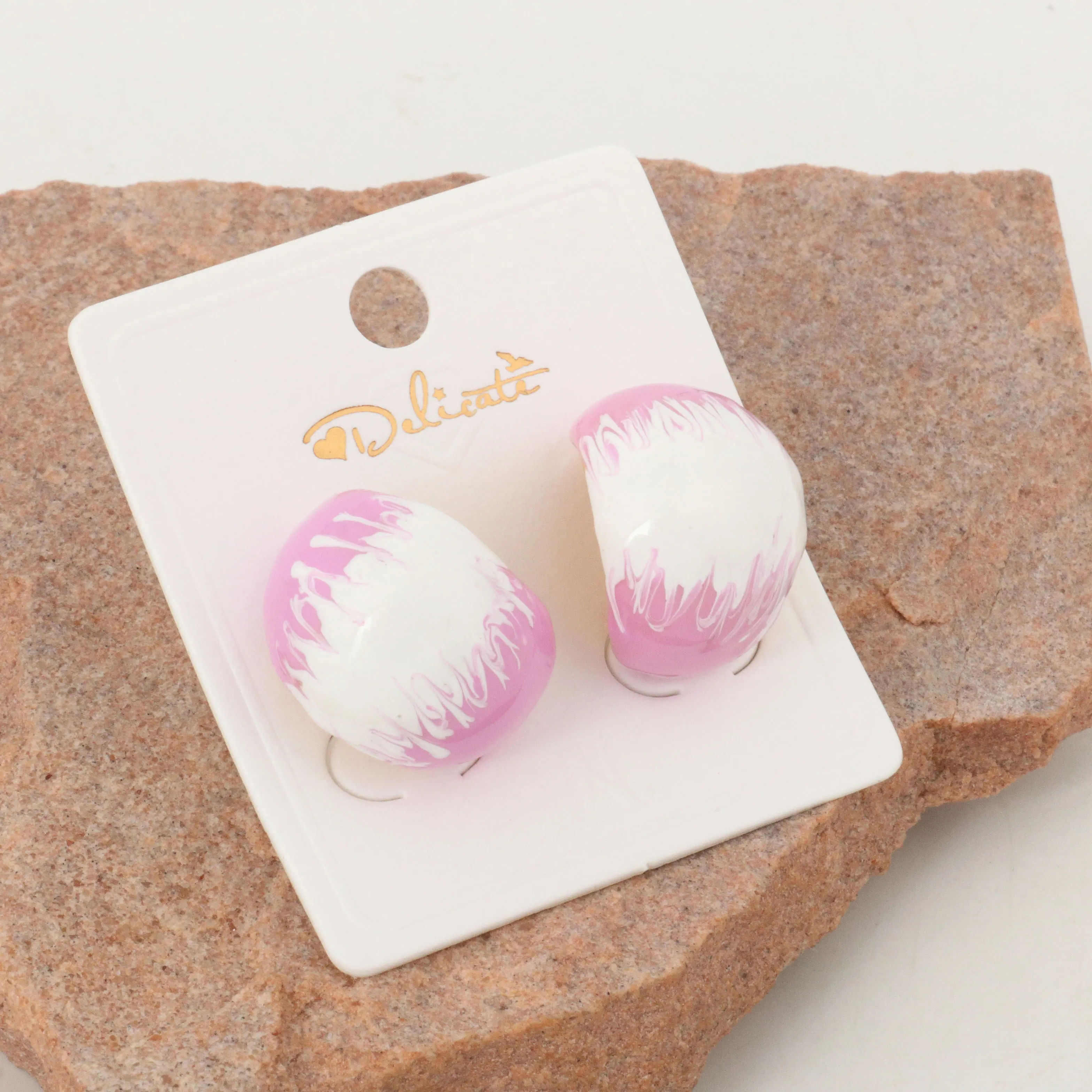 Vintage fashion ladies' earrings - luxurious design, spherical drop-shaped