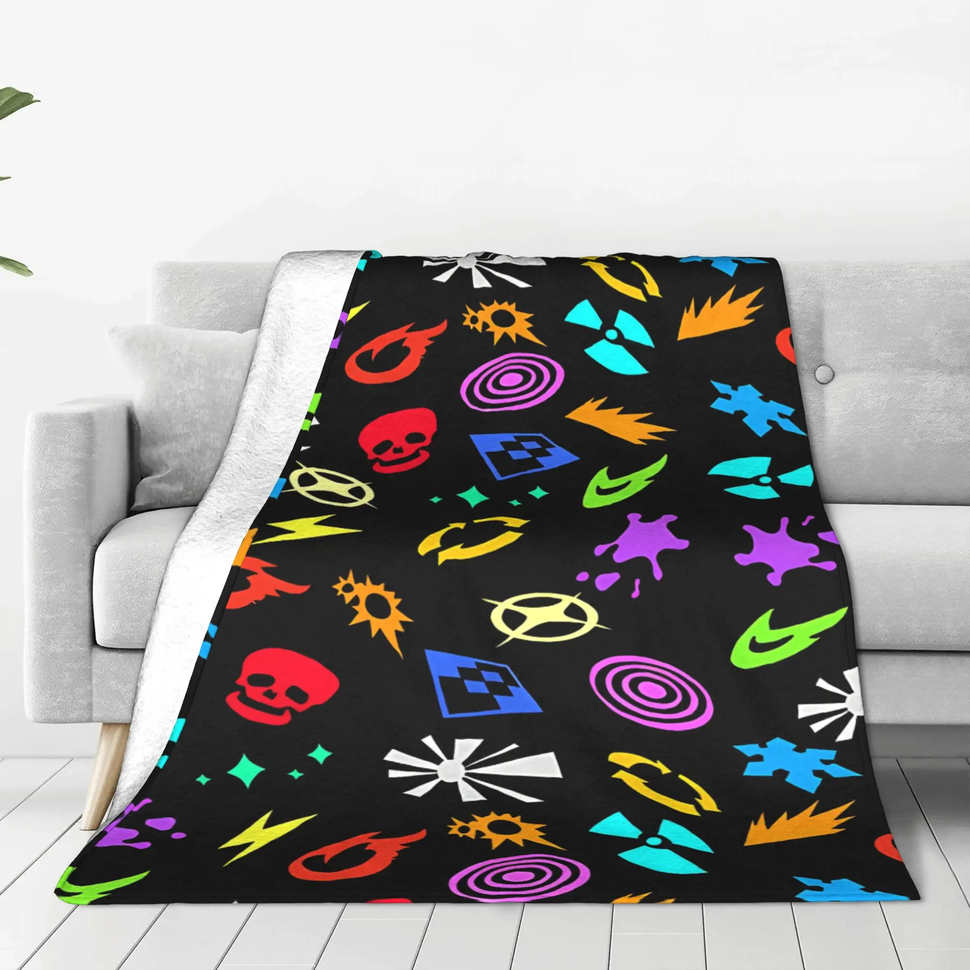 1PC Home Cutecore Skill Icons Personas Blanket Super Cosy Plush Home Living Room Sofa Halloween