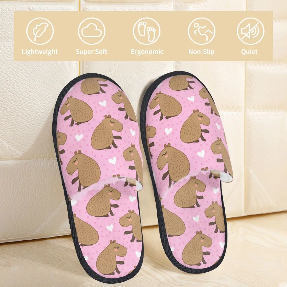 Cute Cartoon Capybara South America Fauna Slippers Anti Slip Soft Memory Foam Slides Living Room