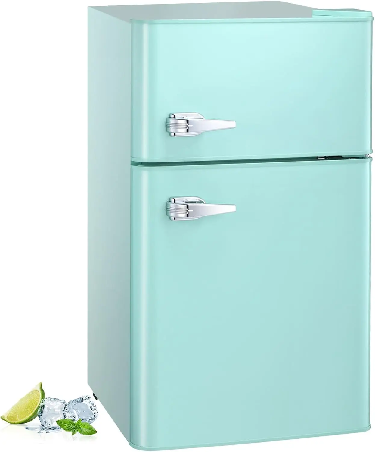 3.2 Cu.Ft Compact Mini Fridge with Freezer, 2-door Small Fridge with Adjustable Removable Shelves, for Bedroom/Office/